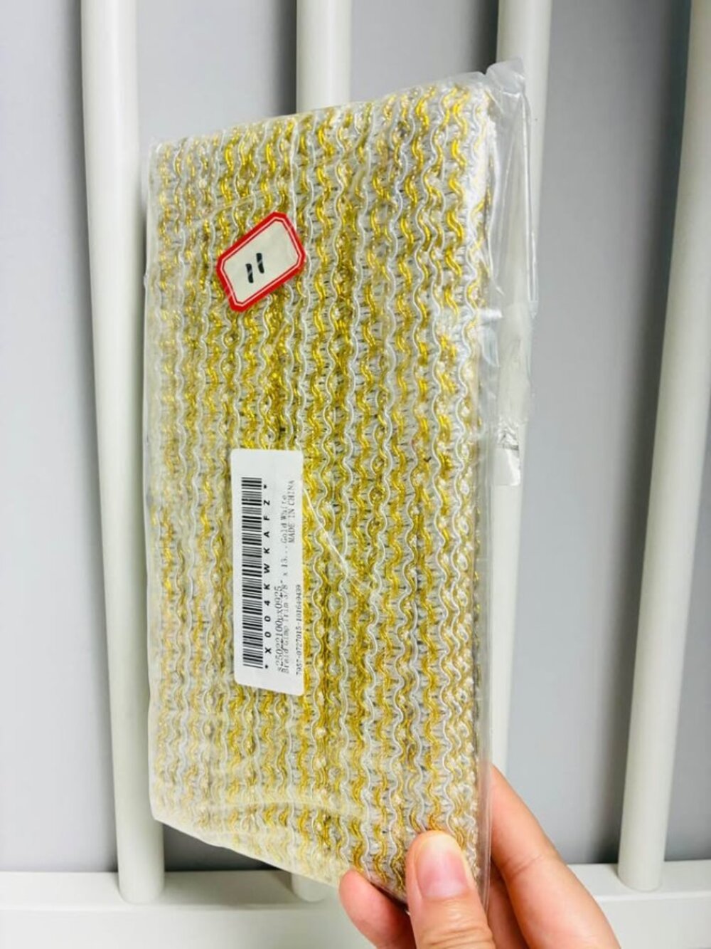 Gold White Braid Trim 3/8" x 13 Yards - Polyester Woven Ribbon for Sewing DIY